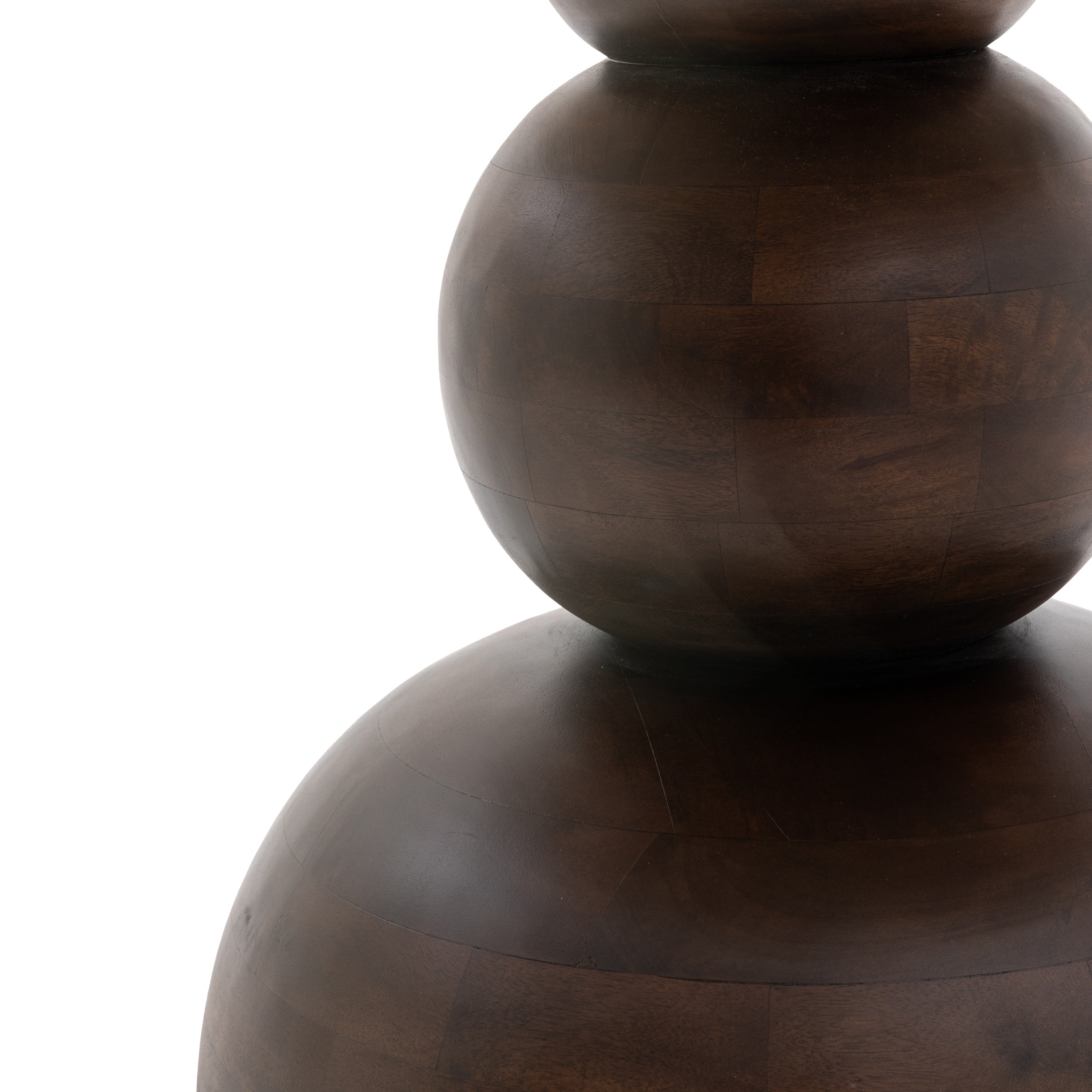 Anders Dark Brown Mango Wood & Travertine Round Dining Table